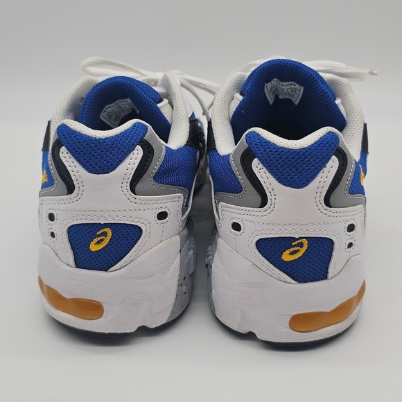 Asics Gel Running Shoes Mens Size 10 White Blue Black Yellow Sneakers - Picture 4 of 8
